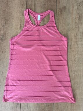 Athleta Pink Striped Racerback Workout Tank – Size Small